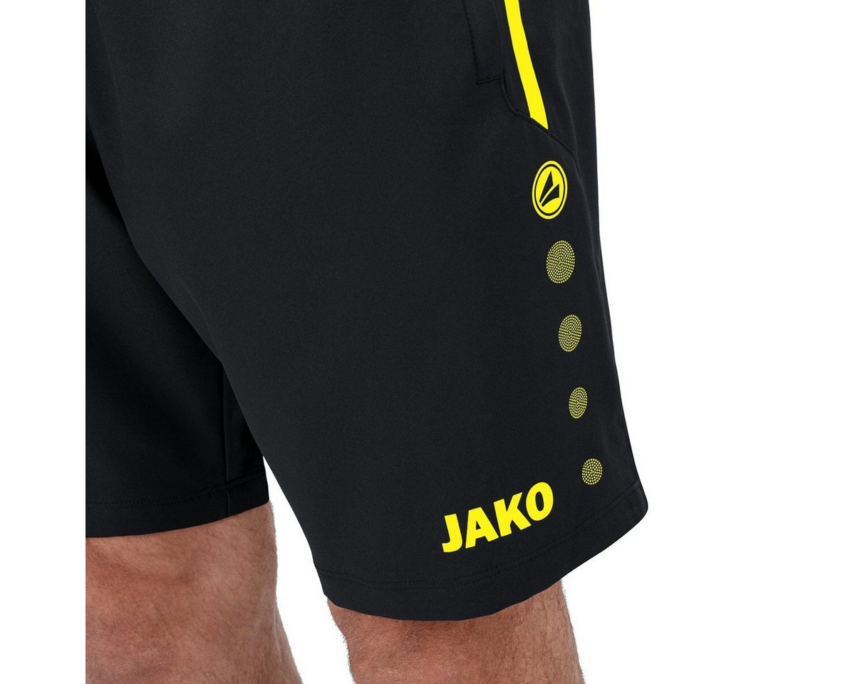 Jako Sporthose Short Competition 2.0 mit Reißverschluss kurz schwarz/neongelb Herren