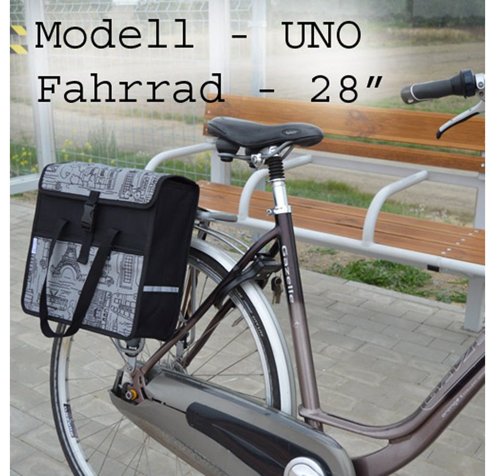 Aves-24 Fahrradtasche FAHRRADTASCHE Gepäckträgetasche Einzeltasche Tasche mit Tragegriff, 32. Uno - Blumen Bild 3