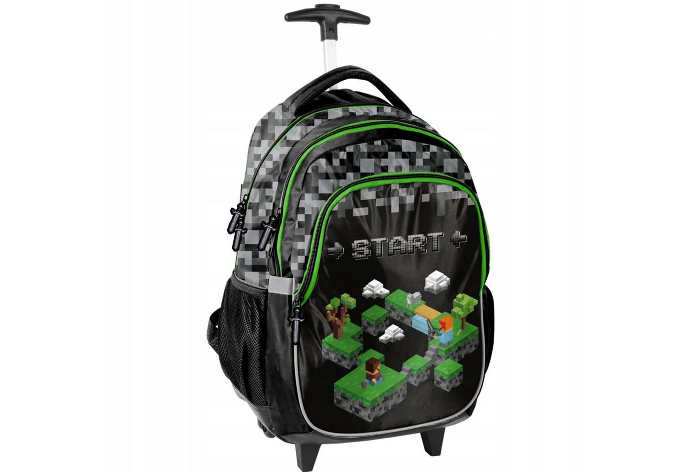 PASO Schulrucksack Schulrucksack mit Rollen für Jungen – Gaming Pixel Design, wasserfest Bild 3
