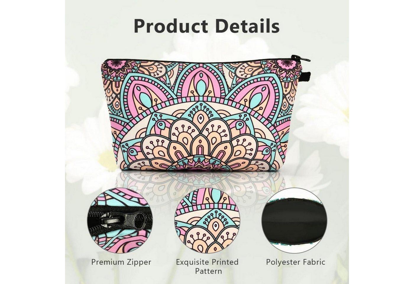 LuxusKollektion Kosmetiktasche Kosmetiktasche Set: 4 Stück Makeup Tasche Segeltuch mit Reißverschluss Bild 3