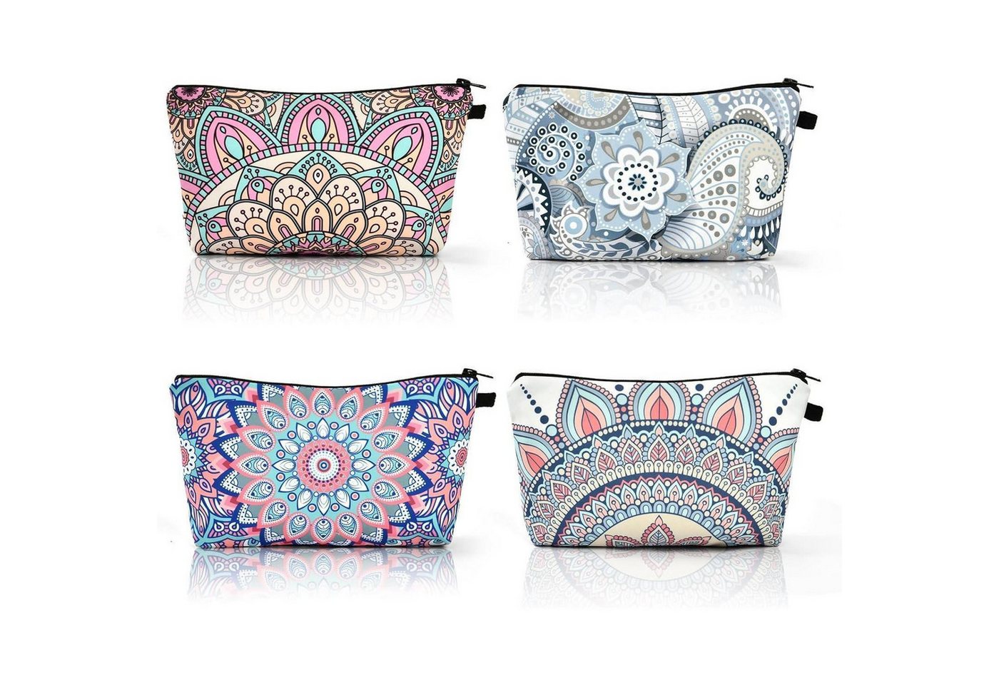 LuxusKollektion Kosmetiktasche Kosmetiktasche Set: 4 Stück Makeup Tasche Segeltuch mit Reißverschluss Bild 5