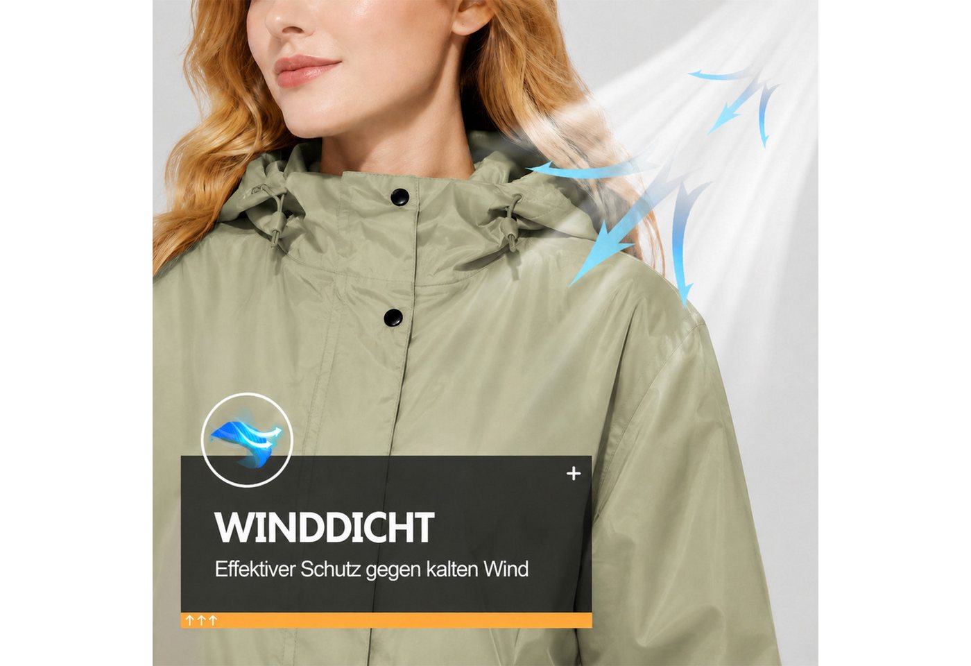 MOPUEA Regenmantel Regenmantel Damen Wasserdicht Leicht Atmungsaktiv Parka & Tasche XL (Set, 1-tlg., Multifunktional für unterwegs) Poncho Jacke Mantel für Erwachsene