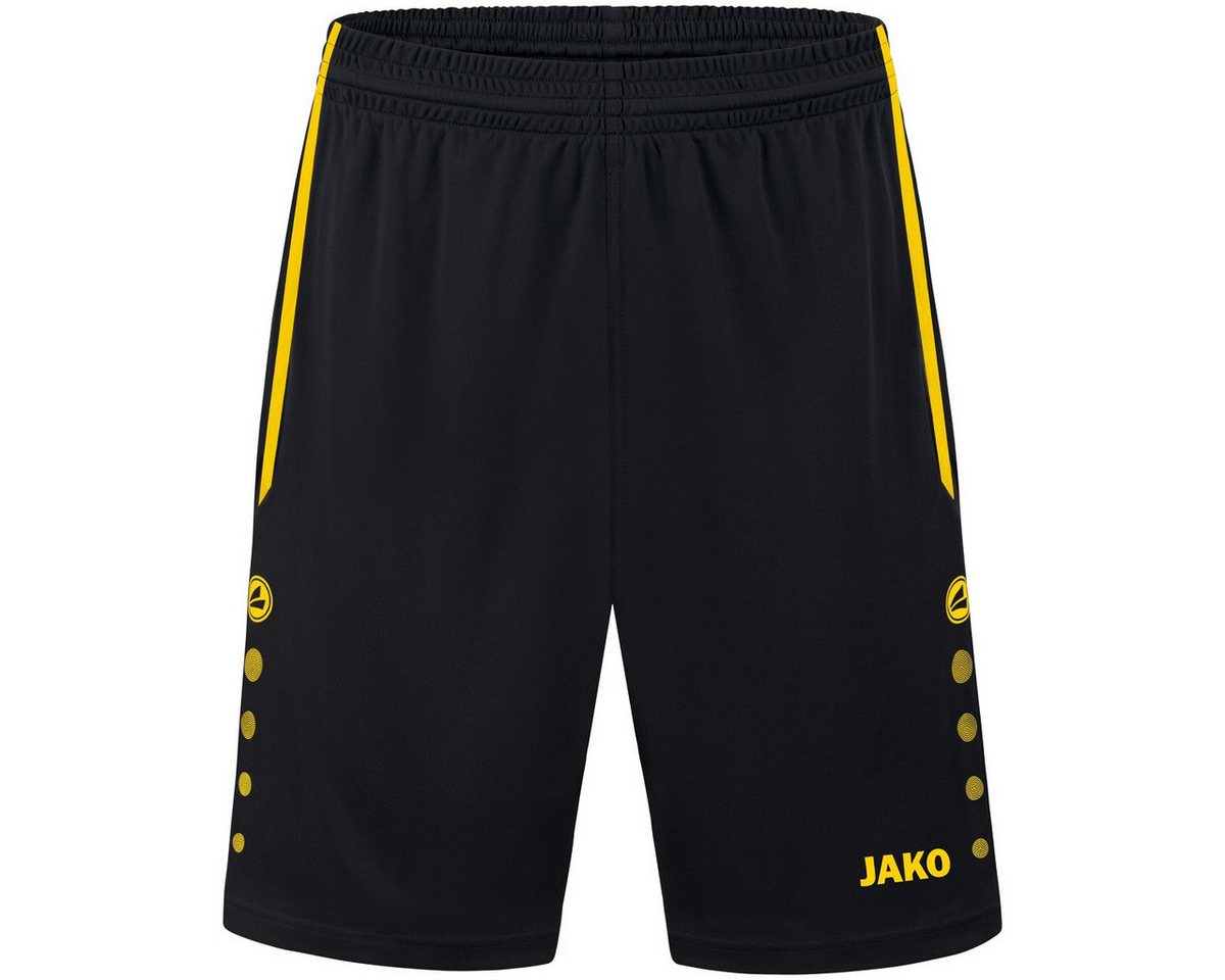 Jako Sporthose Short Allround (Polyester-Interlock, ohne Innenslip) kurz schwarz/gelb Bild 4