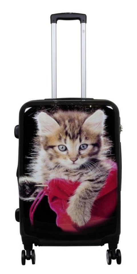 Warenhandel König Hartschalen-Trolley Kätzchen, 4 Rollen, mit Motiv, Dehnfalte (Gr. L und XL), aufrecht rollbar Bild 3