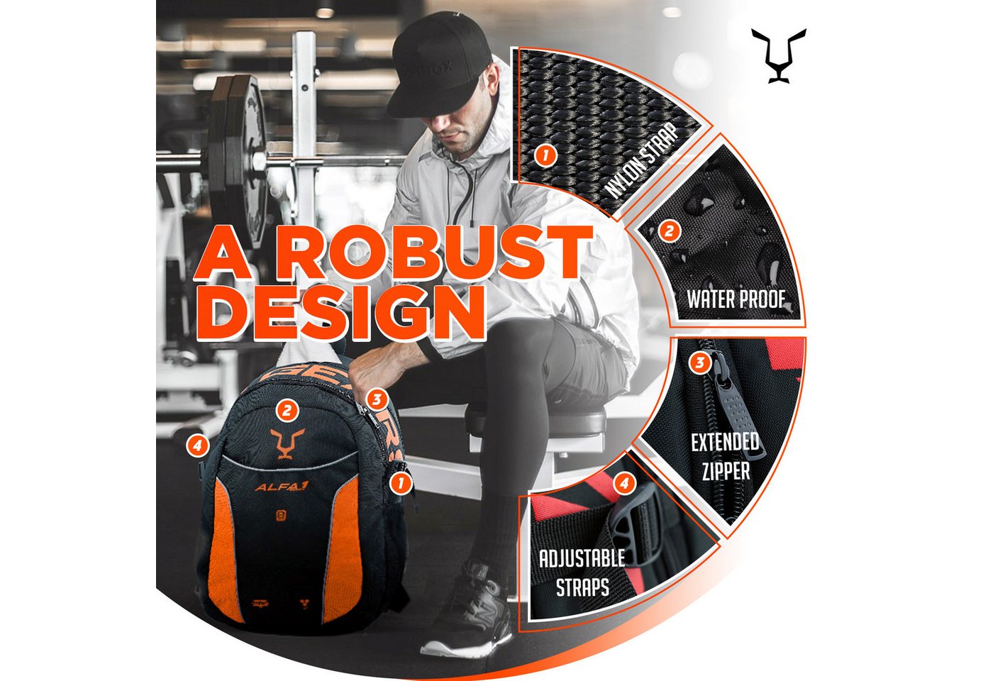 JAG GEARS Rucksack Sporttasche, Gymbag für Damen und Herren, Reisetasche, Yoga, Workout (Set, mehrere Fächer für Laptop, Schuhe, Wasserflasche, Reiseutensilien), made of high-quality, durable multiverse backpack Bild 4