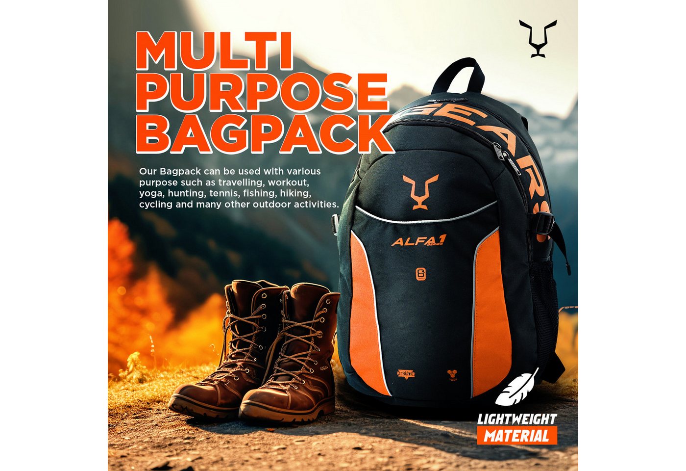 JAG GEARS Rucksack Sporttasche, Gymbag für Damen und Herren, Reisetasche, Yoga, Workout (Set, mehrere Fächer für Laptop, Schuhe, Wasserflasche, Reiseutensilien), made of high-quality, durable multiverse backpack Bild 5