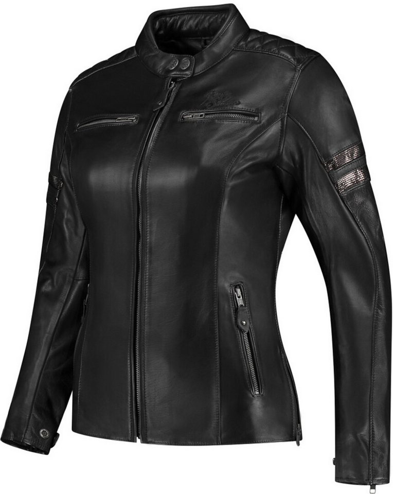 Rusty Stitches Motorradjacke Joyce V2 Damen Motorrad Lederjacke protektoren herausnehmbares reißverschluss