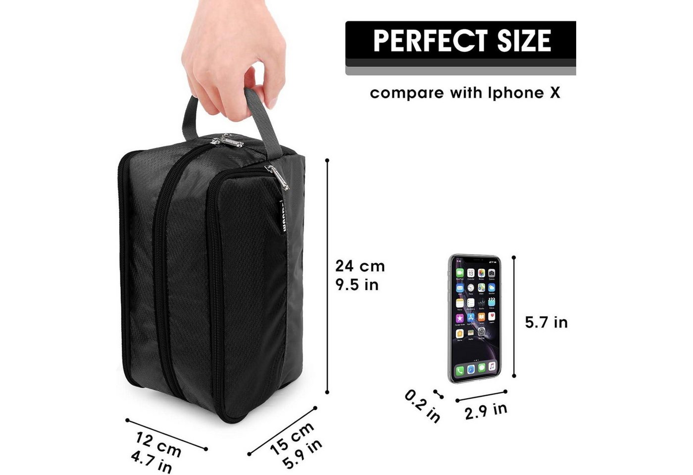 LuxusKollektion Kulturbeutel Kulturbeutel Herren Reise Kosmetiktasche Toilettenorganizer A Schwarz