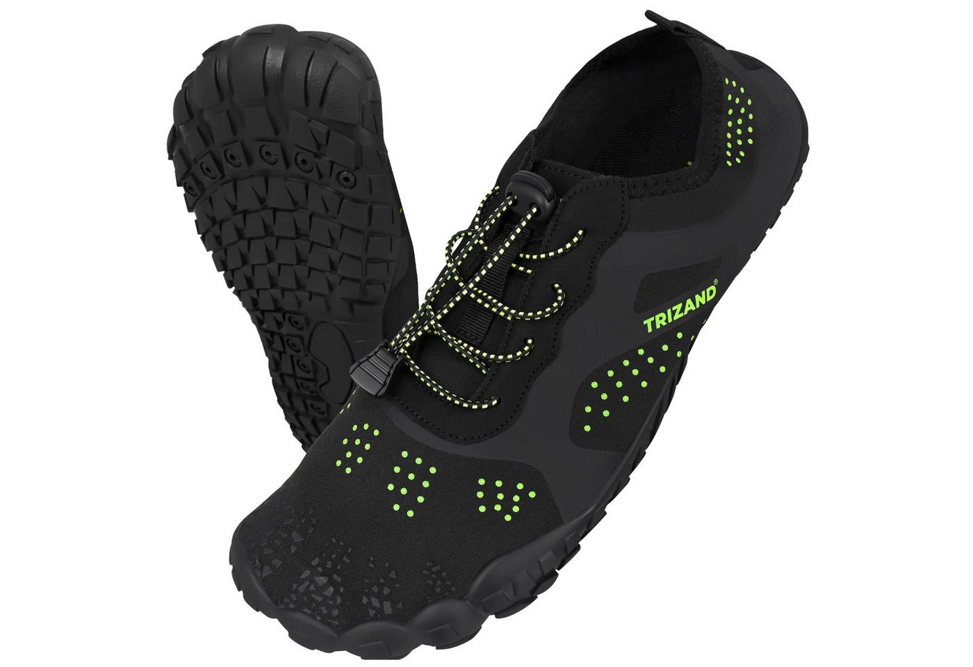 Trizand Badeschuhe Strandschuhe Wassersportschuhe Wasserschuh (Spar-Set, 1-tlg., 45) rutschfest, schnelltrocknend, flexibel, Kordelstopper Bild 2
