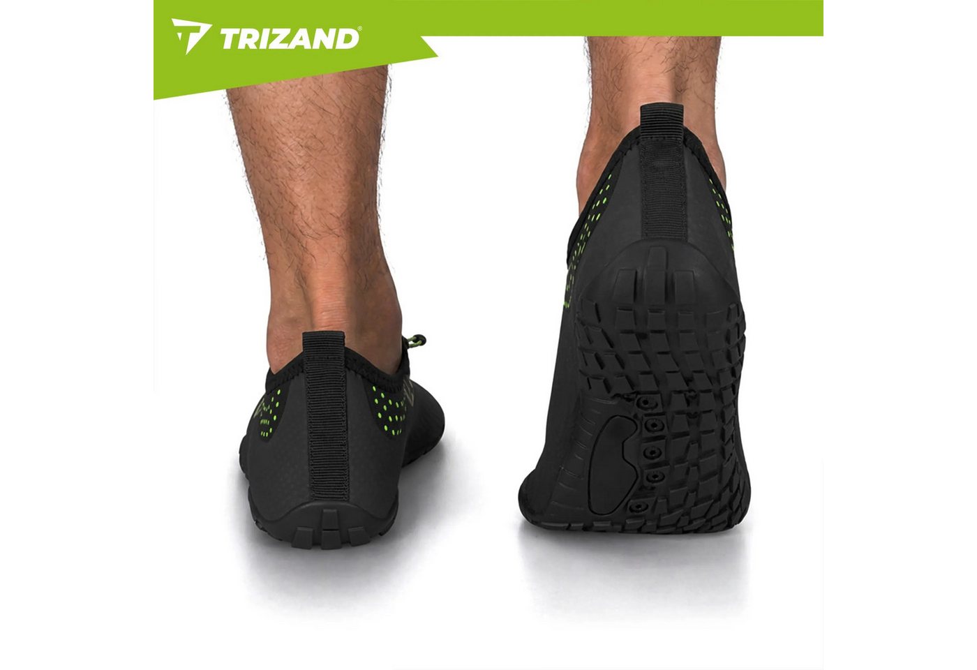 Trizand Badeschuhe Strandschuhe Wassersportschuhe Wasserschuh (Spar-Set, 1-tlg., 45) rutschfest, schnelltrocknend, flexibel, Kordelstopper Bild 5