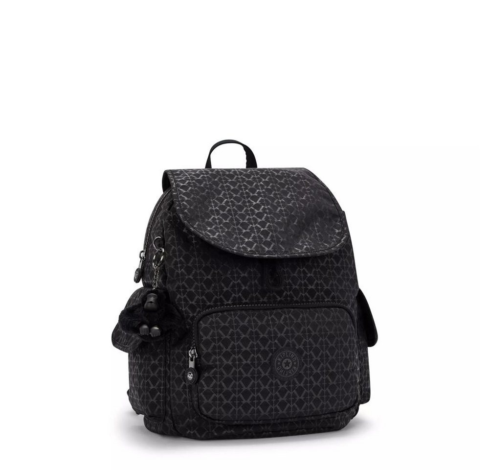 KIPLING Cityrucksack CITY PACK S, kleiner Rucksack, Signature Emb (schwarz), Damenrucksack