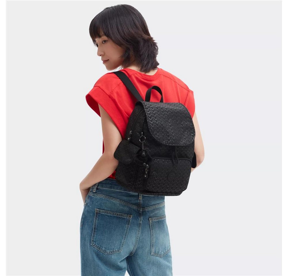 KIPLING Cityrucksack CITY PACK S, kleiner Rucksack, Signature Emb (schwarz), Damenrucksack Bild 4