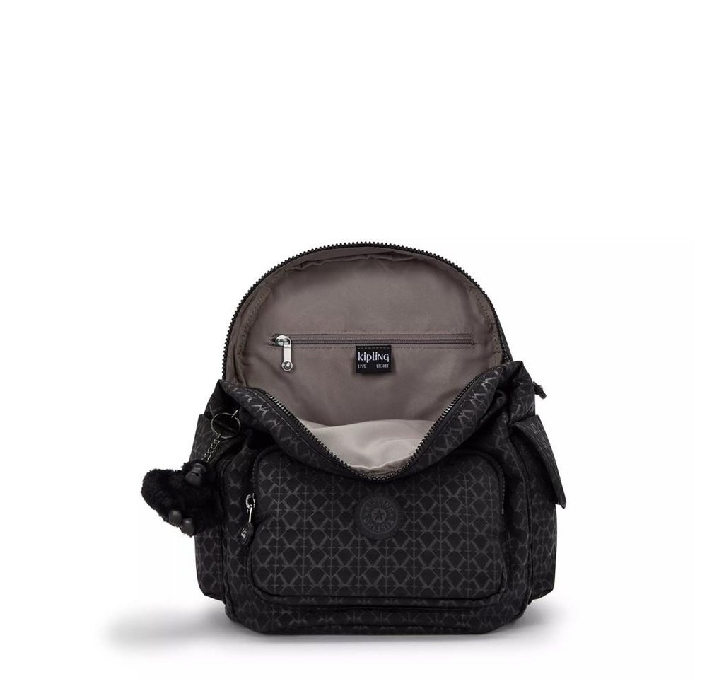 KIPLING Cityrucksack CITY PACK S, kleiner Rucksack, Signature Emb (schwarz), Damenrucksack Bild 5
