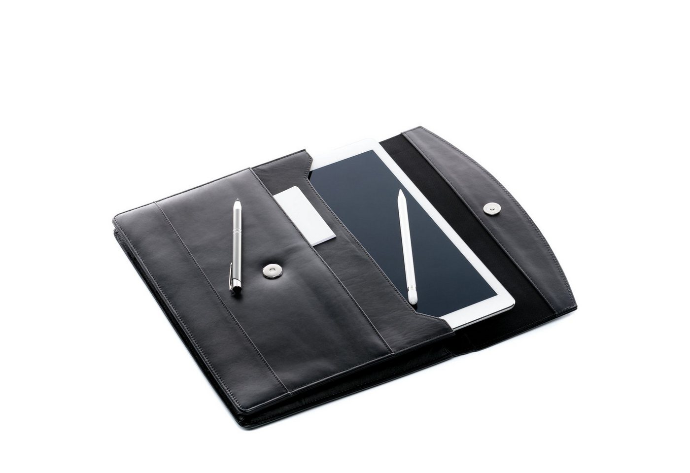 FERGÉ Businesstasche echt Leder Organizer groß Ledertasche schwarz-A4 TODD, Schreibmappe Echtleder für Damen & Herren, Kofferorganizer schwarz