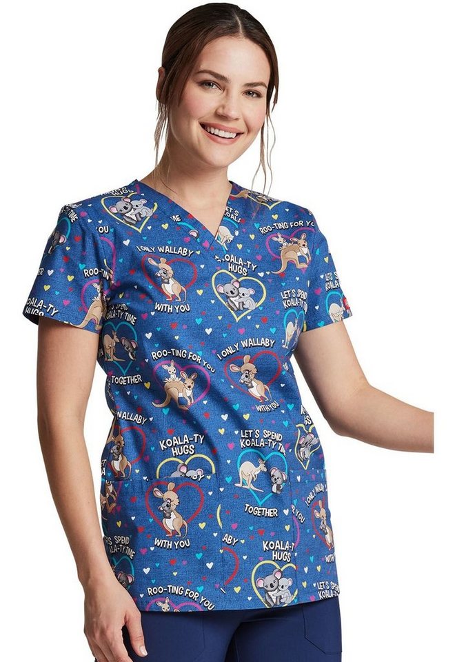 Dickies Funktionsbluse Bunt bedruckter Damen Kasack "Rooting 4 you" Kasack mit Motiv Bild 3