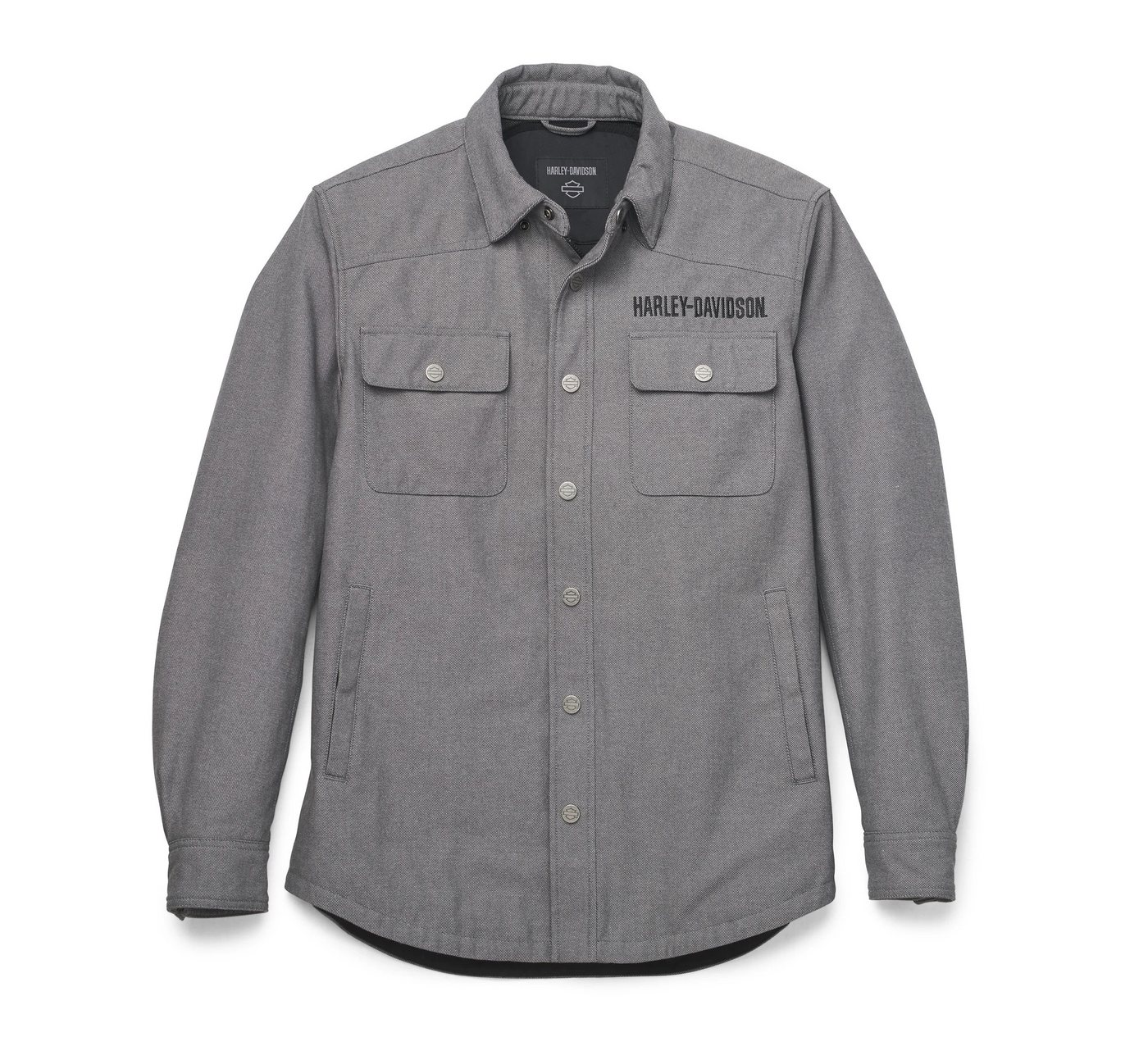 HARLEY-DAVIDSON Motorradjacke Herren Operative Riding Heather Shirt Motorrad Hemd Biker Jacke Vorgeformte Ärmel. Einstellbare Druckknopfbündchen.