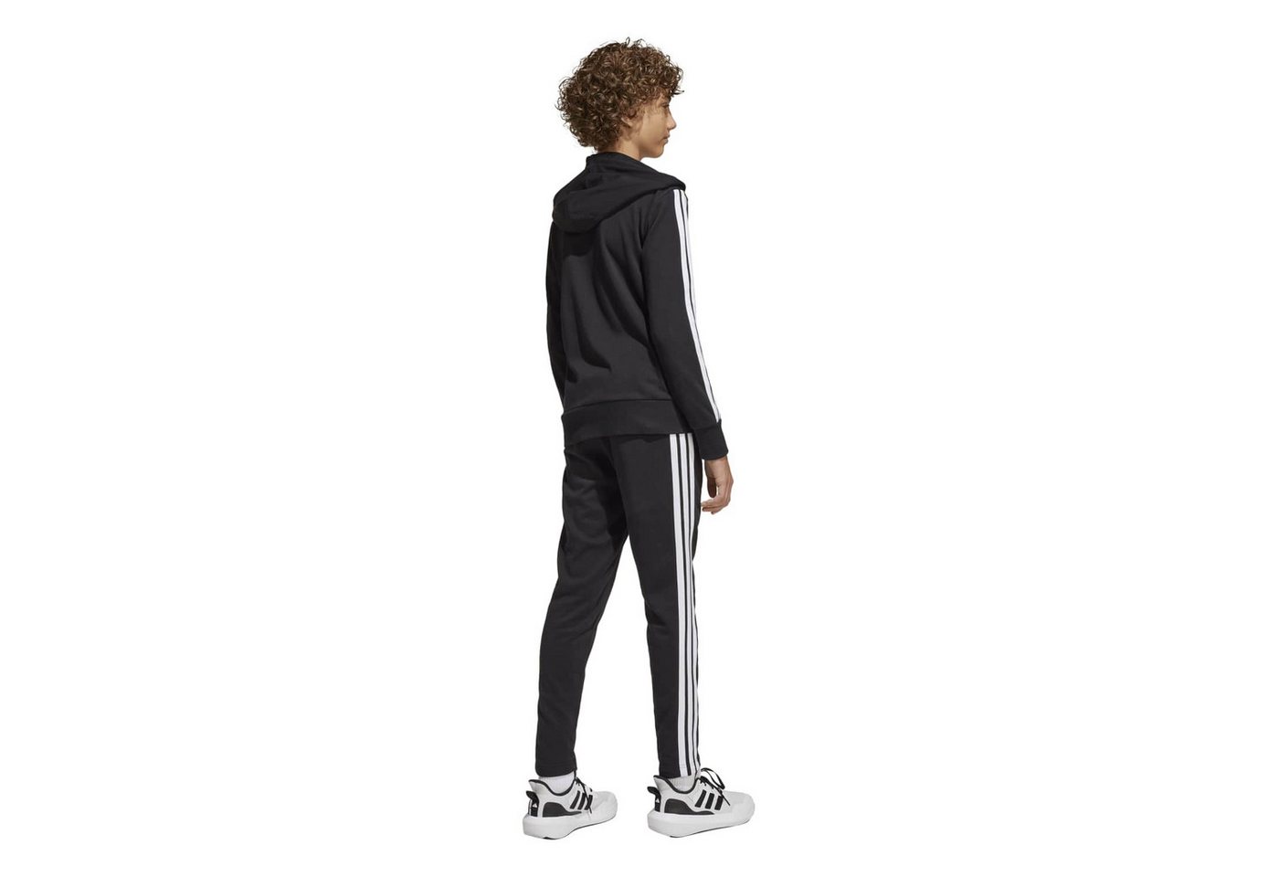 adidas Performance Trainingsanzug Seasonal Essentials Tiberio 3-Streifen schwarz/weiss/rot Jungen