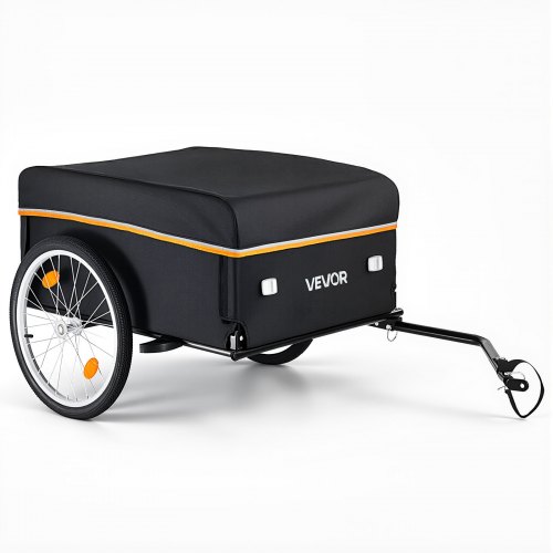 VEVOR Fahrradanhänger Lastenanhänger Faltbarer Transportanhänger 59 kg, Kohlenstoffstahl & 600D Oxford, Mit Regenschutz Deichsel & 4 Reflektoren, Für 22-28 Zoll Räder, Fahrradwagen für Transport