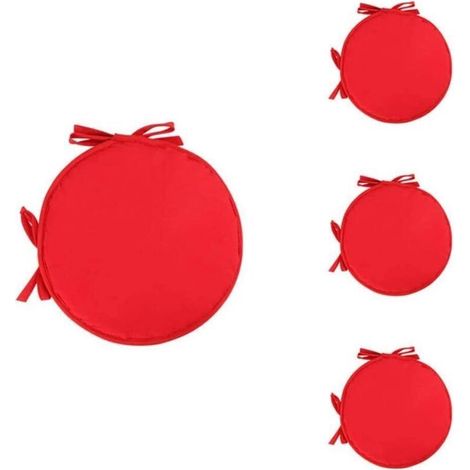 Set Mit 4 Runden Stuhlkissen, 38 Cm Durchmesser, Aus Weichem, Ungiftigem Polyester. Ergonomischer Komfort Für Esszimmer, Büro Und Garten.