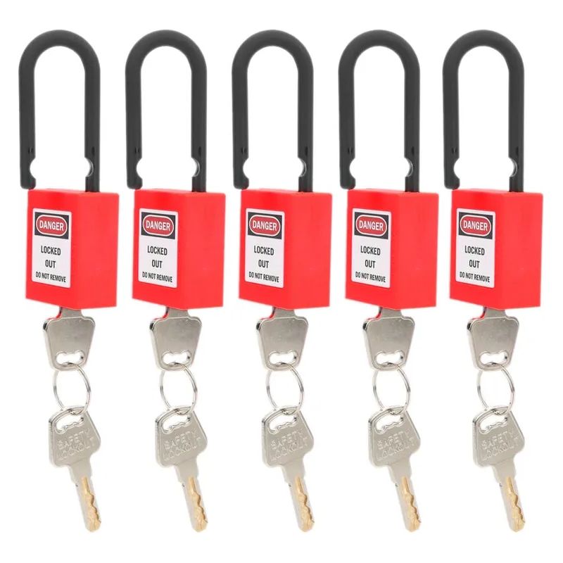 Sets 38-mm-nylon-staubschutz-sicherheitsschlösser Für Industrieanlagen, Rot