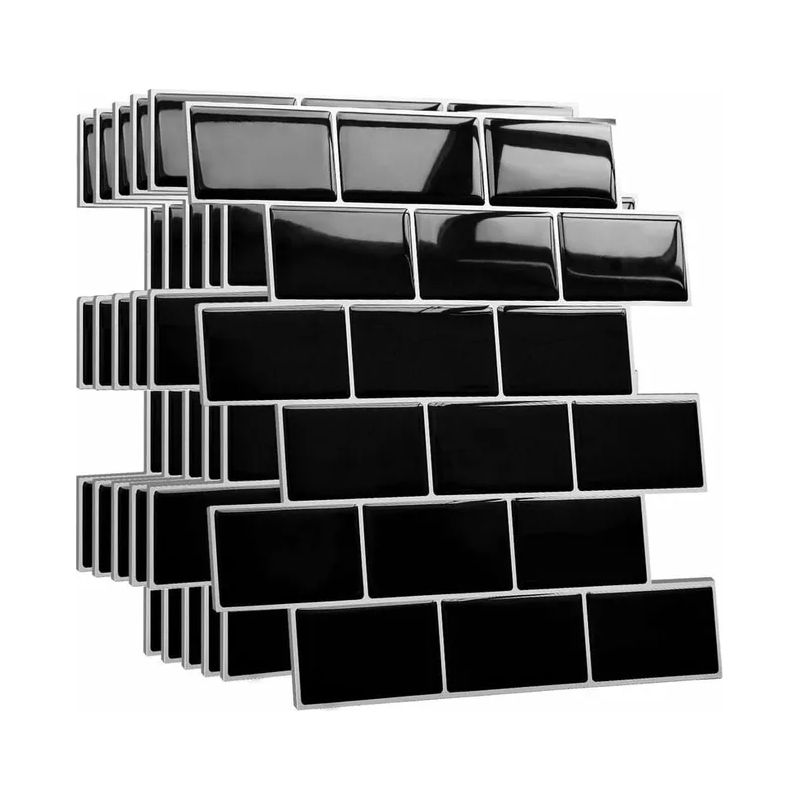 Dickere, Selbstklebende Spritzschutzwand Für Küche Und Bad, Schwarze, Selbstklebende Fliesenimitat-wandrückwand, Wasserfeste Pvc-fliesen