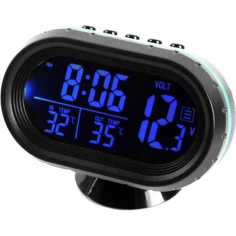 Digitales Autothermometer Mit Anzeige Der Innen-/außentemperatur, Blutdruckmessgerät Und Großem, Um 180° Verstellbarem Lcd-bildschirm.