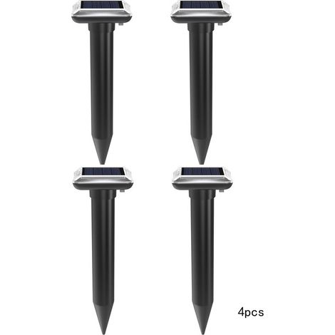 Set Mit 4 Ultraschall-schlangenabwehrgeräten, Solar-rattenabwehrgerät, Ultraschall-schlangenabwehrgerät Für Den Außenbereich, Schwarz