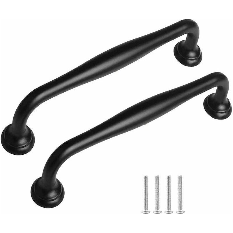 Schwarze Schrankgriffe, Möbelgriffe Für Schrank Und Schublade, 96 Mm Lochabstand, Inklusive Schrauben