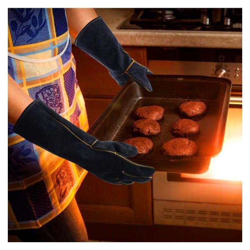 Schweißerhandschuhe Aus Leder 932 Hf, Hochtemperatur-küchenhandschuhe Zum Schweißen, Grillen, Für Den Backofen Und Gartenarbeit, 40 Cm
