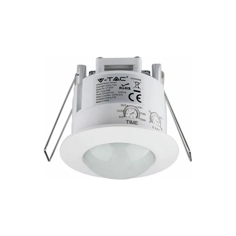 Verstellbarer Bewegungsmelder Ip44 Schwarz D:12m 180° Lux:10-2000