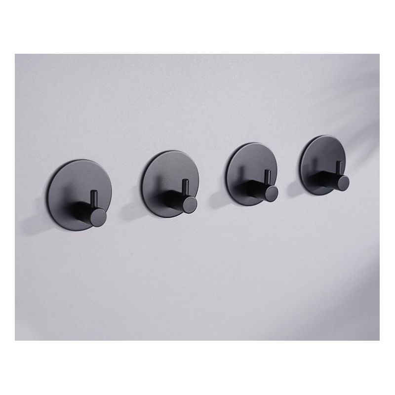 Haken Aus Edelstahl 304, Nagelfreier Haken (schwarze Runde Basis, Selbstklebender Haken 4)