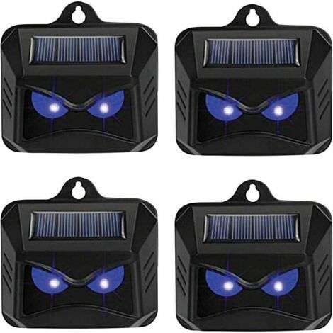 Vtizikl Solarbetriebenes Wildtierabwehrgerät Für Tiere Wie Waschbären, Rehe, Füchse, Wildschweine Usw. – 4 Effektive Abwehrmittel Mit Blauem Led-licht