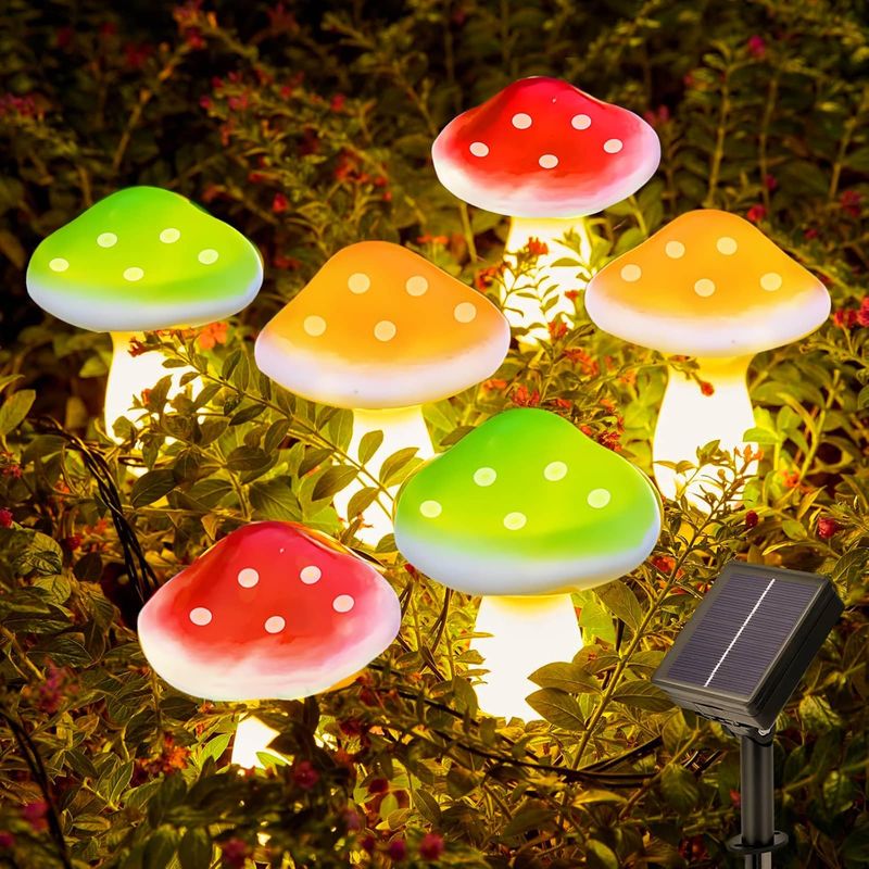 Led-solar-gartenleuchten In Pilzform, Wasserdichte Außendekorationen Für Einfahrt, Landschaft, Zaun, Rasen, Garten, Hochzeitsfeierdekorationen [energieklasse A+++]