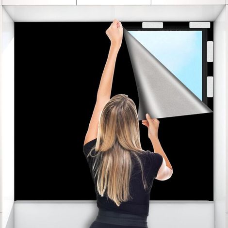 Verdunkelungsrollo Ohne Bohren, 200 X 145 Cm, 100 % Verdunkelndes Oxford-gewebe, Rückstandsfreier Nanokleber, Tragbar Für Schlafzimmer Und Büro