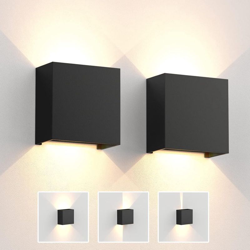 2er-pack Wandleuchte, 6 W Innenwandleuchte, 10 X 10 X 5 Cm, Verstellbarer Abstrahlwinkel, Dekorative Led-innenwandleuchte, Warmweißes Licht 3000 K, Schutzart Ip65