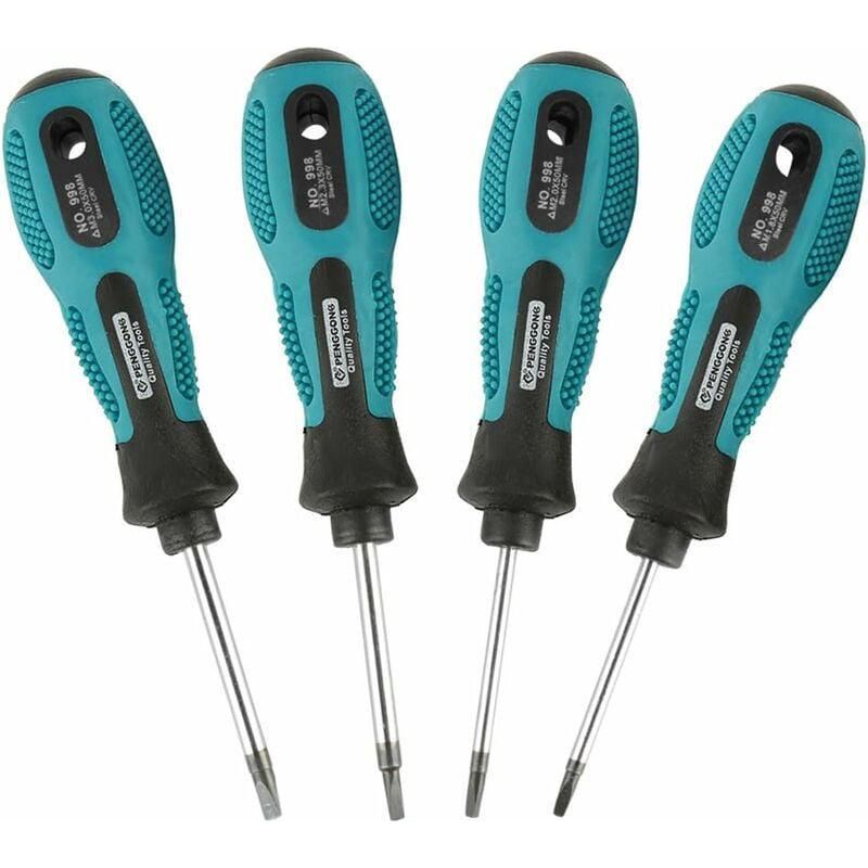 Dreieckschraubendreher-set, 4-teiliges Magnetisches Multifunktions-reparaturwerkzeug-set (1,8/2/2,3/3) Chrom-präzisionsreparatur-werkzeugset