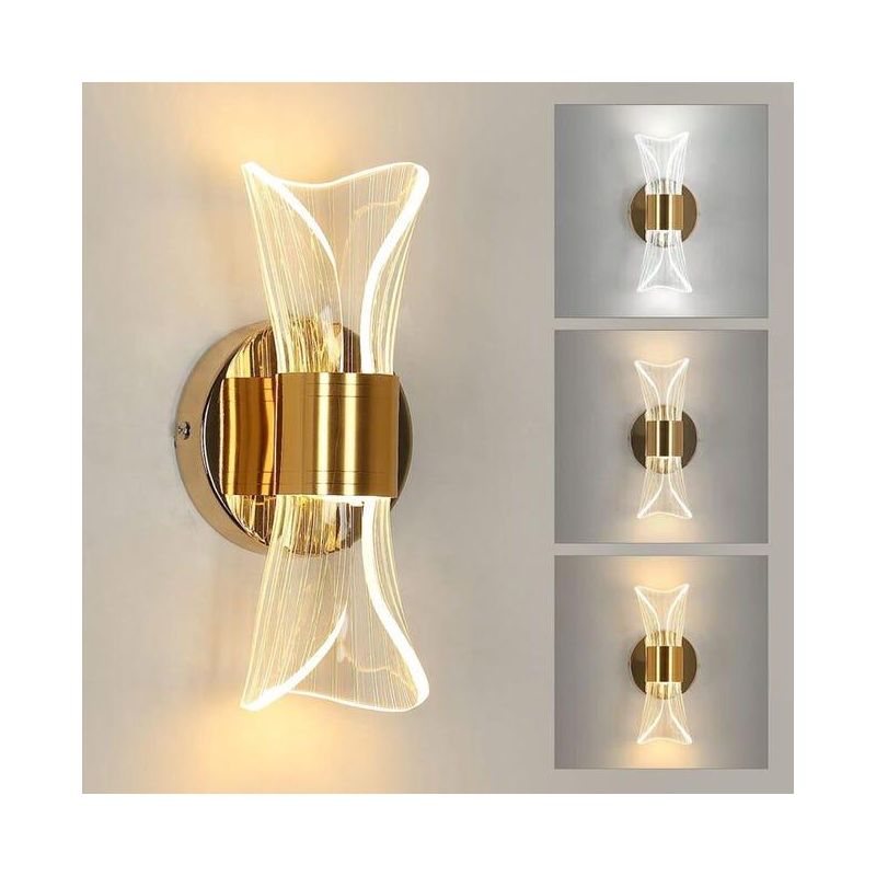 Moderne, Dimmbare Led-wandleuchte (3000 K/4000 K/6000 K) Für Schlafzimmer, Wohnzimmer, Flur, Eingangsbereich, Gold