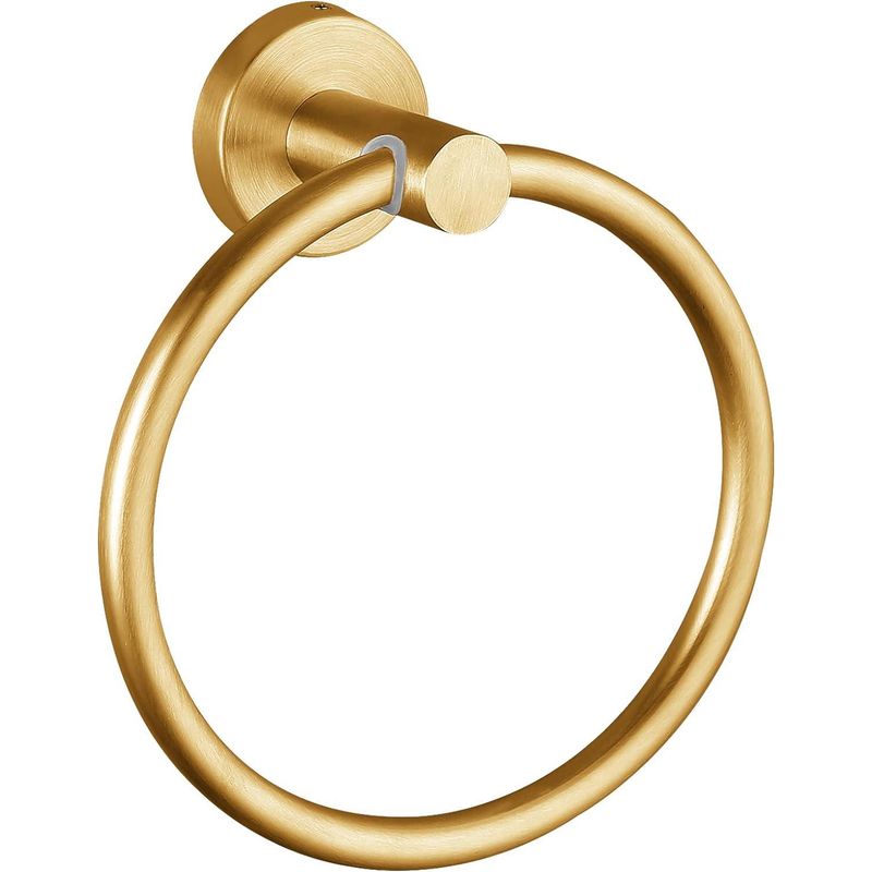 Handtuchhalter, Badezimmeraccessoires, Wandhandtuchring, Schlichter Runder Edelstahl, Für Bad Und Küche (gold)