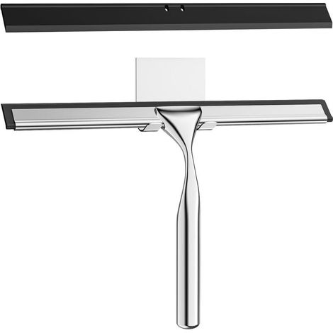 Duschabzieher Aus Edelstahl, 25,5 Cm, Mit Haken, Duschfensterabzieher, Austauschbarer Silikon-duschabzieher Für Glas, Spiegel, Fliesen, Küche – Silber
