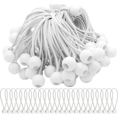 Packung Mit 75 Elastischen Bungee-seilen, 150 Mm Durchmesser, 300 Mm Dehnungslänge, 2 Cm Kugeln, Für Planen, Zelte Und Banner