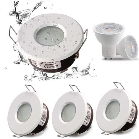Ip65 Wasserdichter Led-einbaustrahler, Gu10-fassung, Aluminium-druckguss, Für Feuchte Umgebungen, 90 % Energieersparnis, 75 Mm Ausschnitt