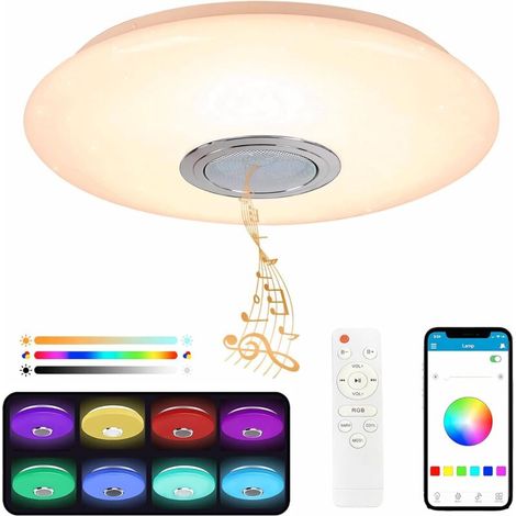 36-w-bluetooth-led-deckenleuchte, Farbtemperatur 3000–6500 K, 3600 Lumen, Fernbedienung Und Mobile App, Schutzart Ip44, Für Schlaf- Und Wohnzimmer