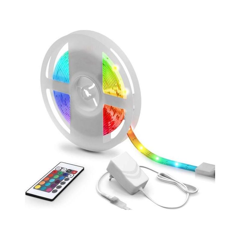 M Dimmbarer, Mehrfarbiger Led-streifen, Leistungsstarker Led-streifen Für Die Innendekoration, 24 W, Mit Fernbedienung, Selbstklebend