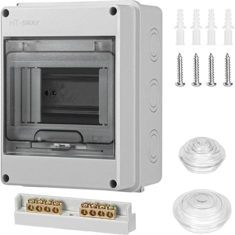 Ip65 Wasserdichtes Elektrisches Gehäuse, 1 Reihe Für 5 Module, Aufputz-wandmontage, Geeignet Für Feuchträume, Für Außeninstallationen