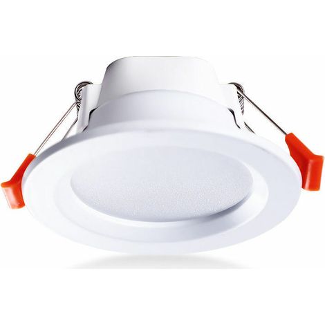 Set Mit 4 Led-einbaustrahlern Für Die Decke, Ip65 Wasserdicht, 5 W Warmweiß, Runde Kunststoff-einbaustrahler, Weiß