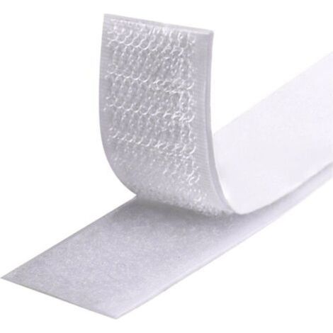 8 M Selbstklebendes Klettband, 20 Mm Breit. Starke Haftung Auf Glatten Oberflächen. Maximale Haftkraft Nach 24 Stunden.