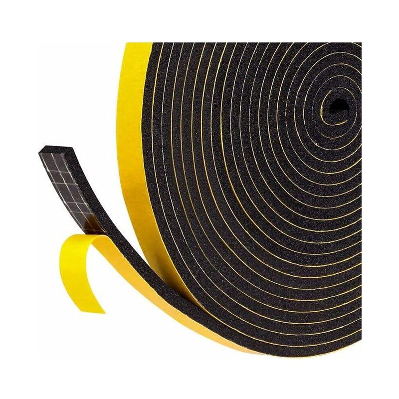 Selbstklebende Dichtung Aus Gummischaum Für Fensterisolierung, Türdichtung, 1 Rolle 12 Mm X 3 Mm X 4 M