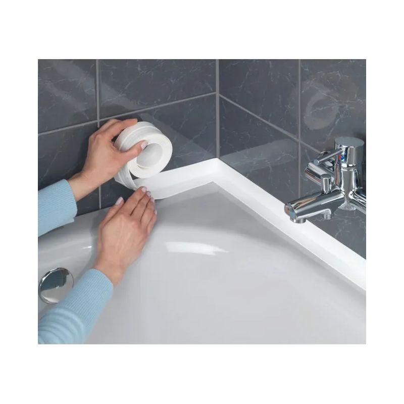 3,5 M Lange, Weiße Dichtungsleiste Für Badewanne Und Dusche, Selbstklebend, Flexibel, Wischfest, 50 Mm Breit, Wasserdicht Und Langlebig