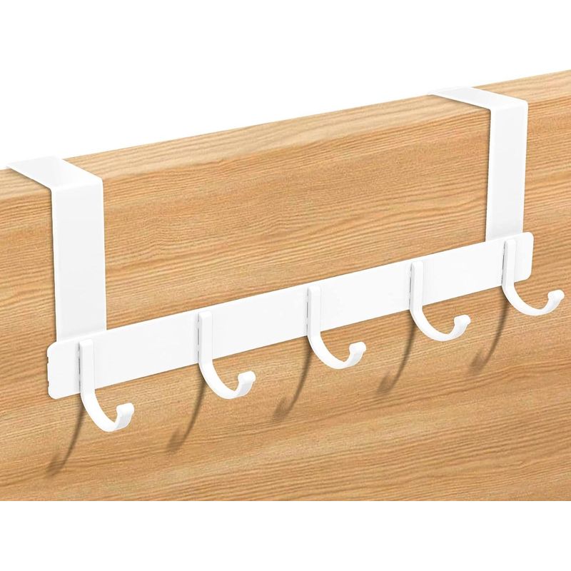 Türhaken Aus Edelstahl Mit 5 Haken, Schwellenhaken Für Küche, Schlafzimmer, Badezimmer (weiß)