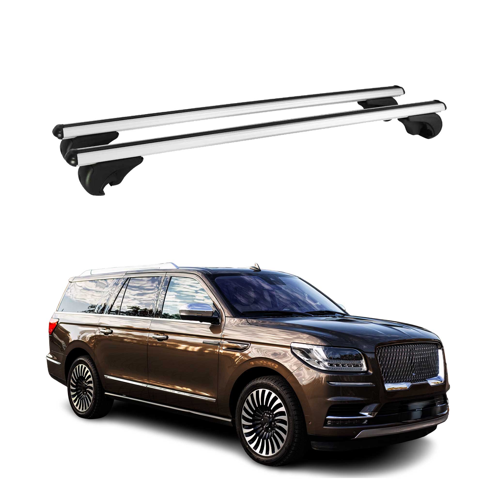 Omac Aluminium Dachträger Querträger Für Lincoln Nautilus I 2019-2023 – Tüv / Din 75302:2019 – Abschließbar – Max. 75 Kg – 2 Stangen Silber